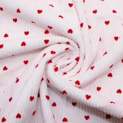 velvet Love heart fabric