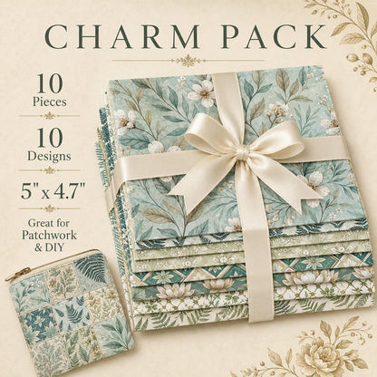 10pcs Charm Pack Set Floral Vintage Style Pattern Handmade DIY with Rich Color and Texture Elements 100% Polyester Patchwork in 10 Design Styles Suitable for Patchwork DIY Craft Projects DIY Wallet Making Gift Giving Bag Making Mother'S Day Gift