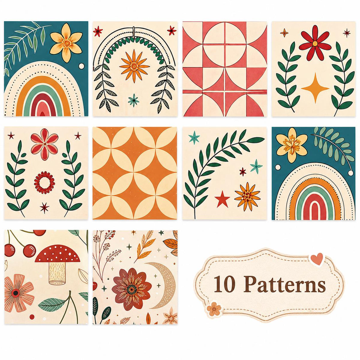 10pcs Vintage Plaid Pumpkin Floral Pattern Jelly Roll Fabric Strips 2.5X19.7inch Pre-Cut 100% Polyester For Patchwork Quilts, Table Runners, Placemats, Tote Bags, Storage Pouches, Makeup Bags, Coasters, Quilt Blocks & Binding