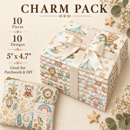 10Pc/Set Animal Series Dinosaurs Star Lions Bear Cloud Moon Fat Quarter Fabric, Pre-Cut Square Fabric Assort, Fabric Set, Craft Fabric, Handmade DIY Patchwork Fabric,Home Quilting Sewing Fabric, Packaging Fabric, Scrapbooking Craft Hobbyist