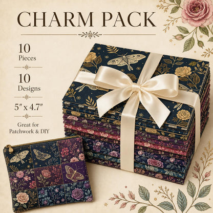 10Pc/Set Flower Series Butterfly Rose Fat Quarter Fabric, Pre-Cut Square Fabric Assort, Fabric Set, Craft Fabric, Handmade DIY Patchwork Fabric,Home Quilting Sewing Fabric, Packaging Fabric, Scrapbooking Craft Hobbyist