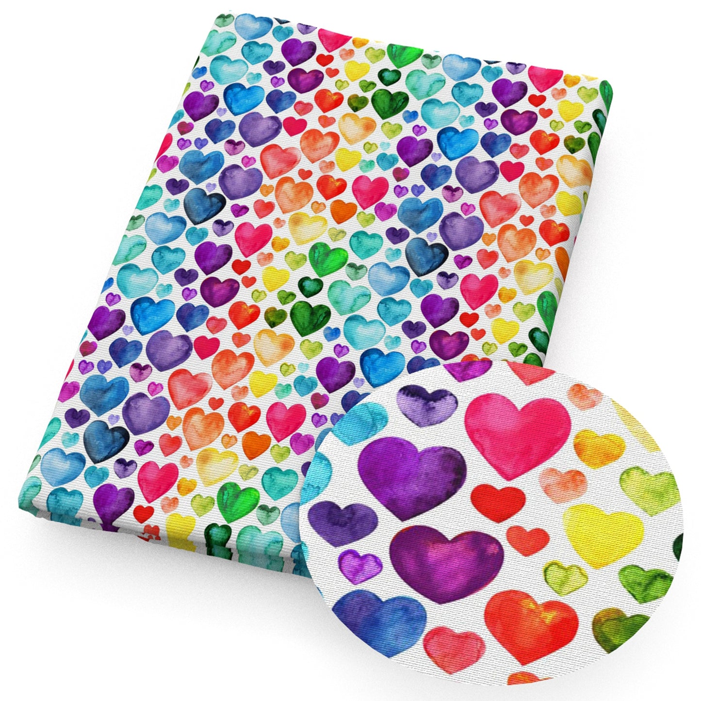 rainbow color heart love fabric