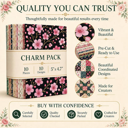 10Pc/Set Flower Series Fat Quarter Fabric, Pre-Cut Square Fabric Assort, Fabric Set, Craft Fabric, Handmade DIY Patchwork Fabric,Home Quilting Sewing Fabric, Packaging Fabric, Scrapbooking Craft Hobbyist