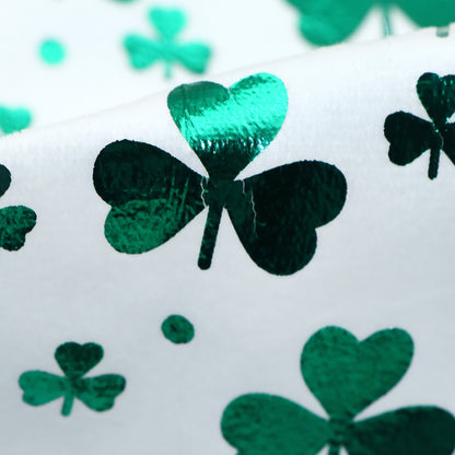 1pc Colourful Golden Hot Stamping St. Patrick's Day Faux Fur Fabric - 59x19.68inch(150x50cm) 100%Polyester Material, High Density for DIY Crafts - Hand Wash Only Precut Fabric