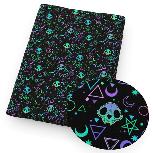halloween bonesfish bonesdog bones moon star starfish triangle fabric