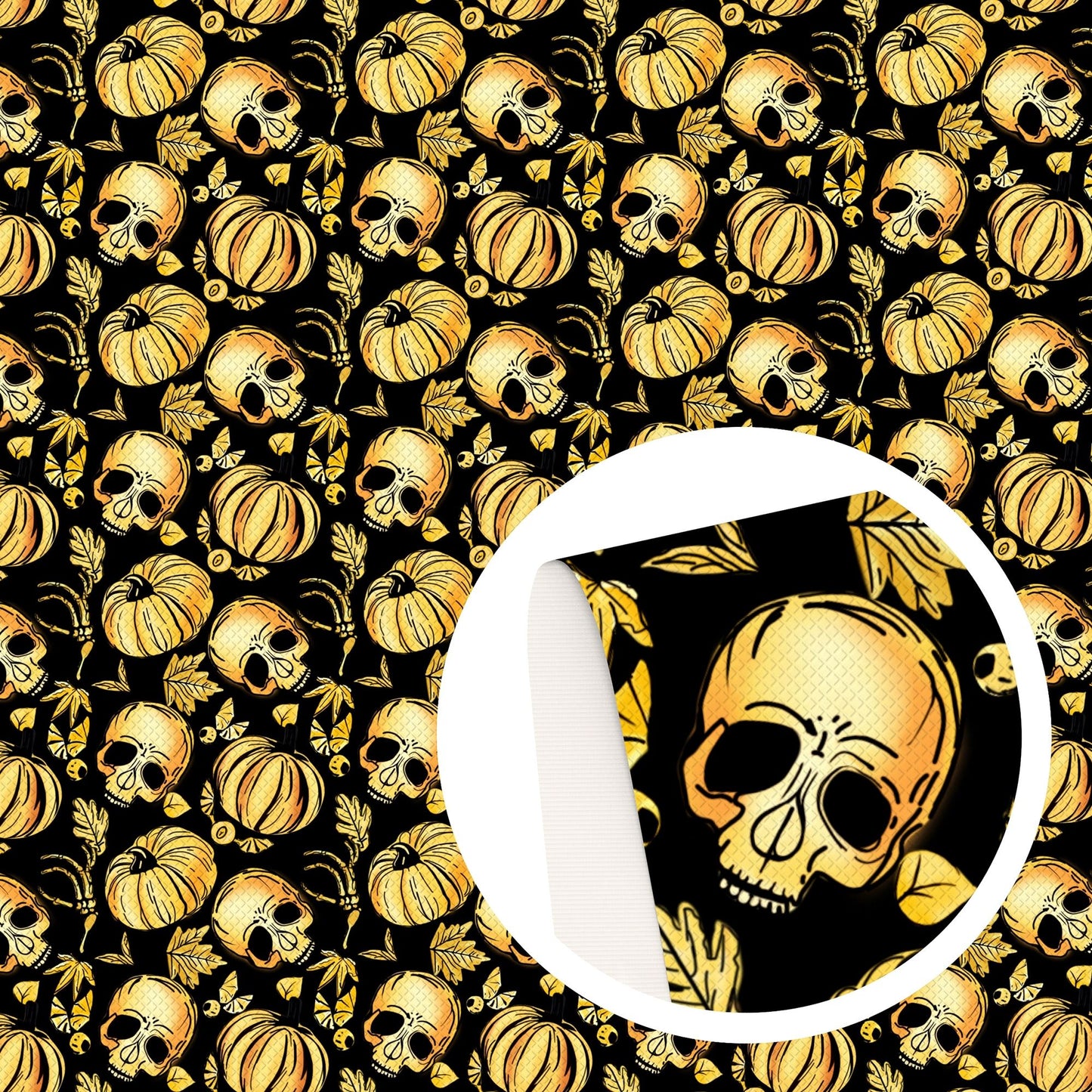 leaf leaves tree halloween skull ghost skeleton bones pumpkin bat fabric