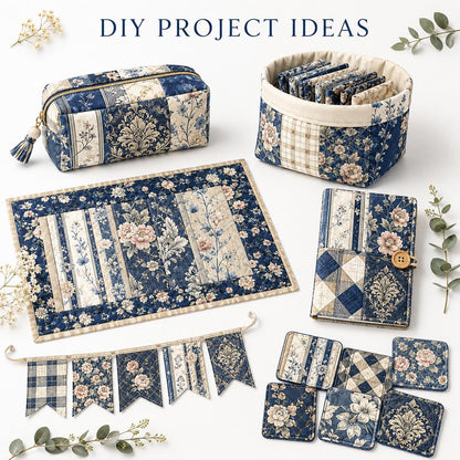 10pcs Charm Pack Set Floral Plaid Pattern Vintage Style Pattern Handmade DIY with Rich Color and Texture Elements 100% Polyester Patchwork in 10 Design Styles Suitable for Patchwork DIY Craft Projects DIY Wallet Making Gift Giving Bag Making