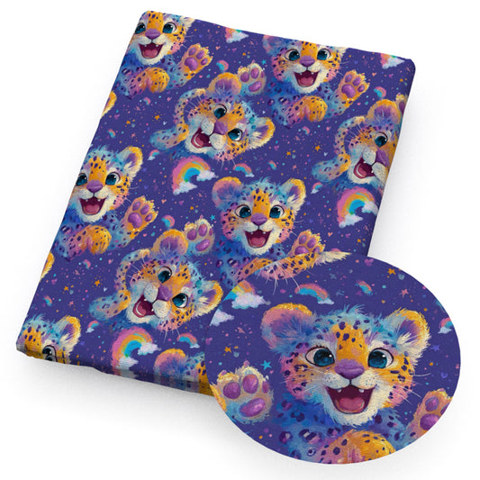 leopardpanther rainbow rainbow color fabric