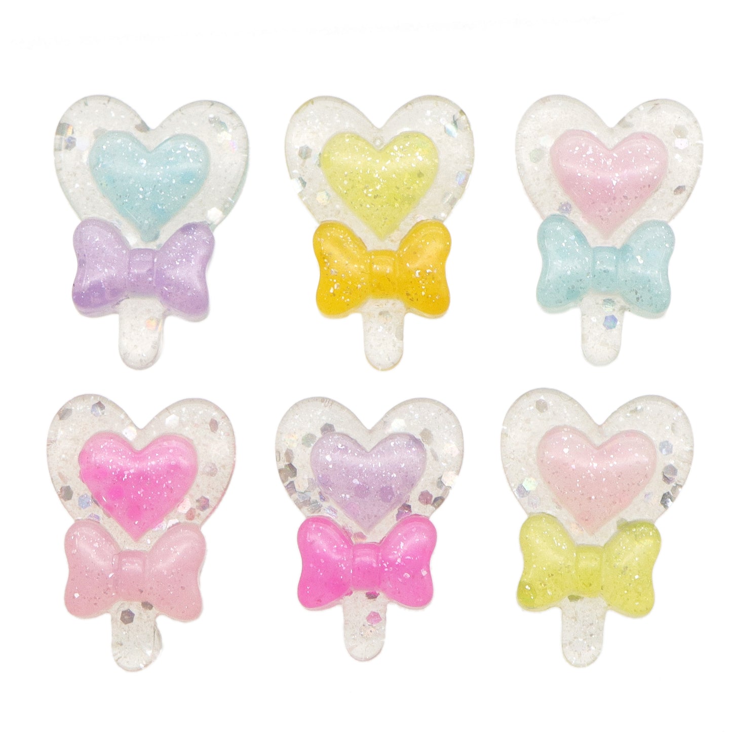 5Pcs Acrylic Heart & Bows Charms,Mixed Colors,3D Flatback Resin Cabochons for DIY Jewelry, Earrings, Bracelets, Keychains, Festive Decor, Homemade Gifts, Phone Cases, Water Bottles, Hair Accessories - Crafting Accessories