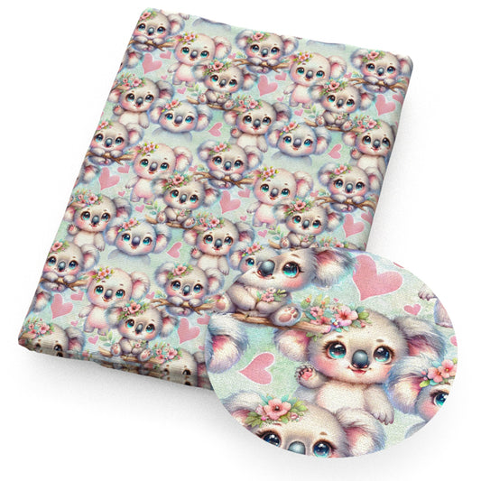 koala heart love flowerfloral fabric