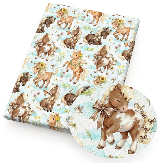 horse flowerfloral bird fabric