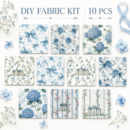 10pcs Charm Pack Set Floral Rose Bow Pattern Vintage Style Handmade DIY with Rich Color and Texture Elements 100% Polyester Patchwork in 10 Design Styles Suitable for Patchwork DIY Craft Projects DIY Wallet Making Gift Giving Bag Making Mother's Day Gift