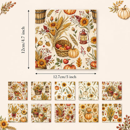 10Pc/Set Autumn Pumpkin Series Bowknot Corn Fat Quarter Fabric, Pre-Cut Square Fabric Assort, Fabric Set, Craft Fabric, Handmade DIY Patchwork Fabric,Home Quilting Sewing Fabric, Packaging Fabric, Scrapbooking Craft Hobbyist