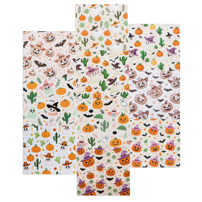 10pcs Charm Pack Set Halloween Pumpkin Ghost Holly Snow Pattern Vintage Style Handmade DIY with Rich Color and Texture Elements 100% Polyester Patchwork in 10 Design Styles Suitable for Patchwork DIY Craft Projects DIY Wallet Making Gift Giving Bag Making