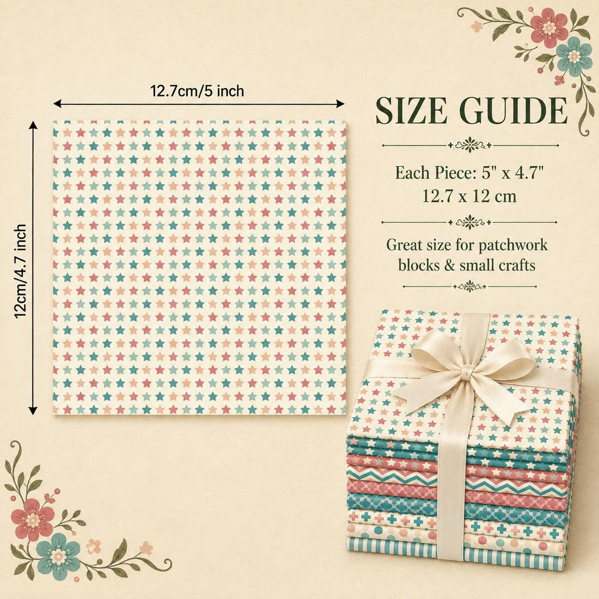 10Pc/Set Star Stripe Series Fat Quarter Fabric, Pre-Cut Square Fabric Assort, Fabric Set, Craft Fabric, Handmade DIY Patchwork Fabric,Home Quilting Sewing Fabric, Packaging Fabric, Scrapbooking Craft Hobbyist