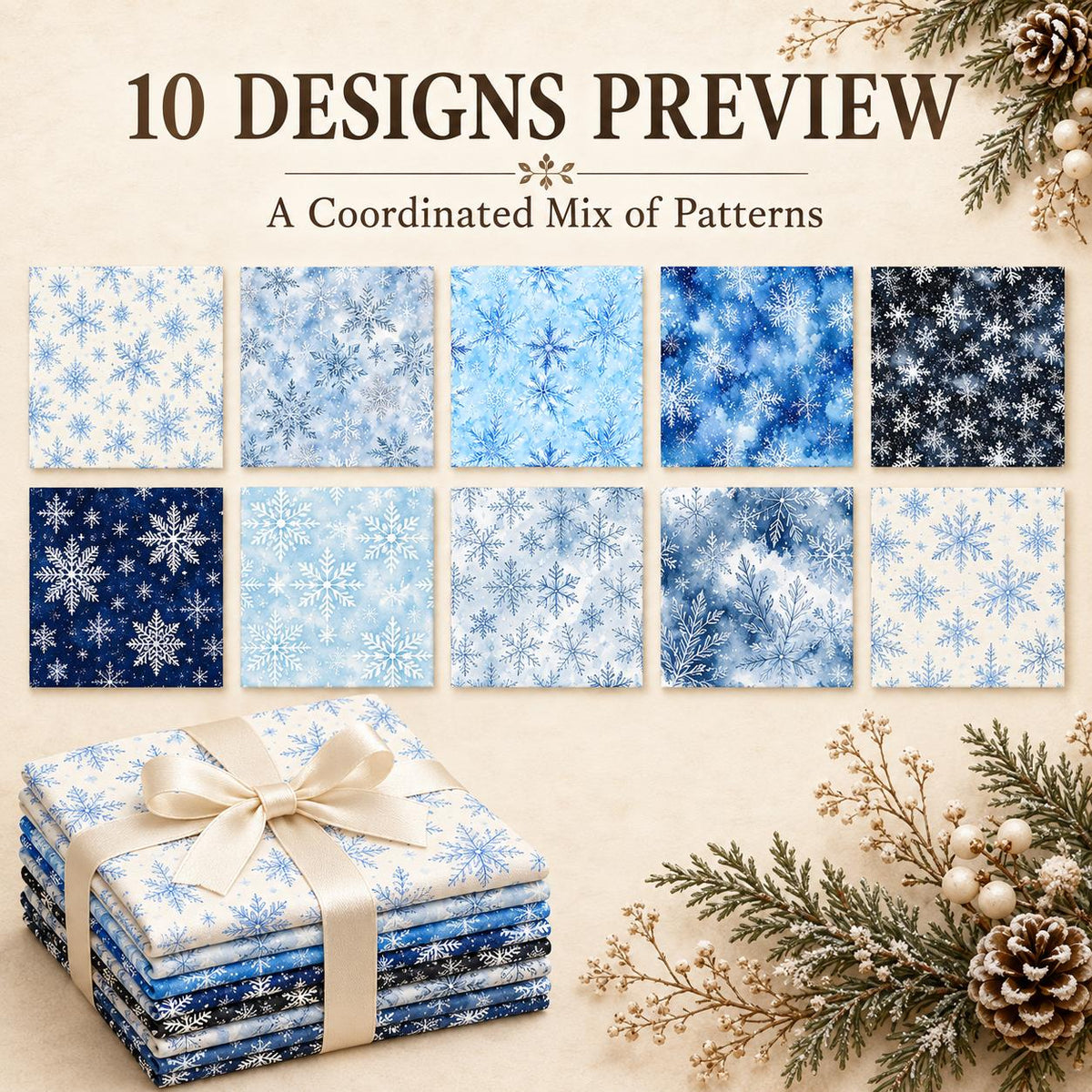10Pc/Set Christmas Series Fat Quarter Fabric, Pre-Cut Square Fabric Assort, Fabric Set, Craft Fabric, Handmade DIY Patchwork Fabric,Home Quilting Sewing Fabric, Packaging Fabric, Scrapbooking Craft Hobbyist