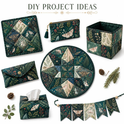 10pcs Charm Pack Set Green Holly Christmas Pattern Vintage Style Pattern Handmade DIY with Rich Color and Texture Elements 100% Polyester Patchwork in 10 Design Styles Suitable for Patchwork DIY Craft Projects DIY Wallet Making Gift Giving Bag Making Moth