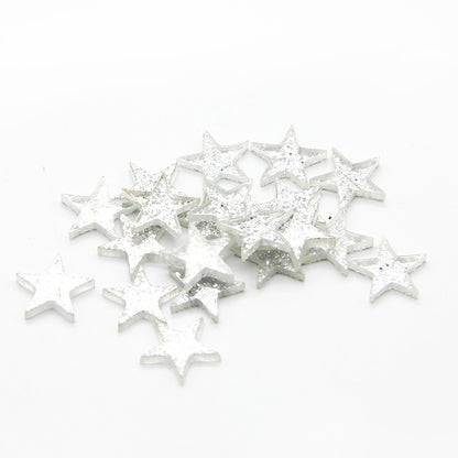 Resin Flat Back Charms Beads,5pcs Glitter Star Shape Resin Cabochons for DIY Crafts, Scrapbooking, Jewelry Making