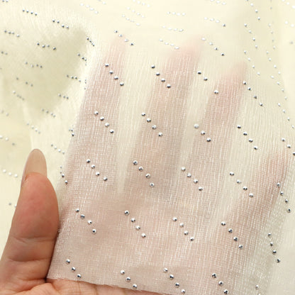 1Pc 59x19.68inch(150x50cm) Sparkly dot Width Chiffon Fabric Soft Fabric For Dress Lining Cloth Material Wedding Sewing Production