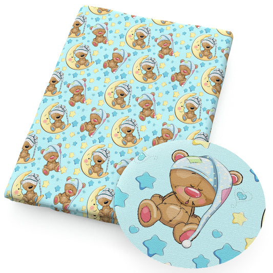 star starfish bear moon animals fabric