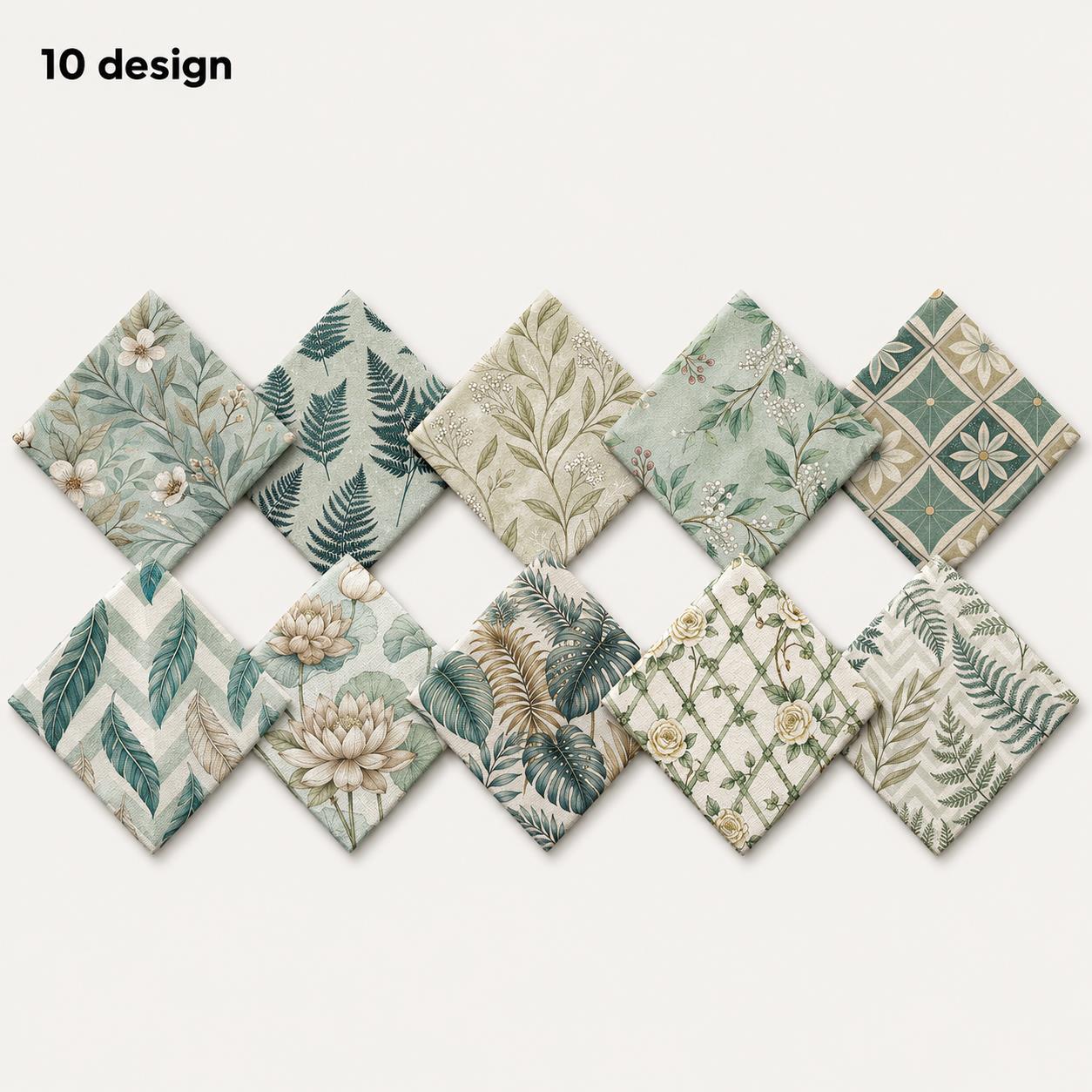 10pcs Charm Pack Set Floral Vintage Style Pattern Handmade DIY with Rich Color and Texture Elements 100% Polyester Patchwork in 10 Design Styles Suitable for Patchwork DIY Craft Projects DIY Wallet Making Gift Giving Bag Making Mother'S Day Gift