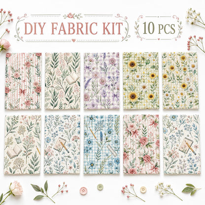 10pcs Charm Pack Set Floral Pattern 100% Polyester Patchwork in 10 Design Styles, Ready-to-Sew Without Cutting, Suitable For Patchwork Wallet Making Gift Giving Tote Bags Coasters DIY Craft Projects