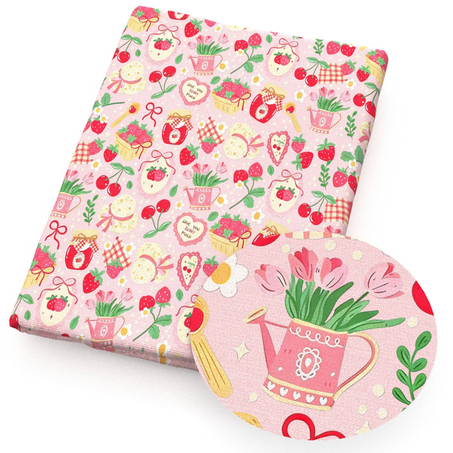 strawberry  love floral tulip fabric