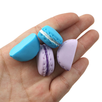 2Pcs Half Round Miniature Macaroon Decorations, Assorted Colors, Plastic & Resin - Scrapbooking Embellishments, Flatback Cabochon Crafts, Universal Holiday Party Supplies, Non-Electrical DIY Accessories