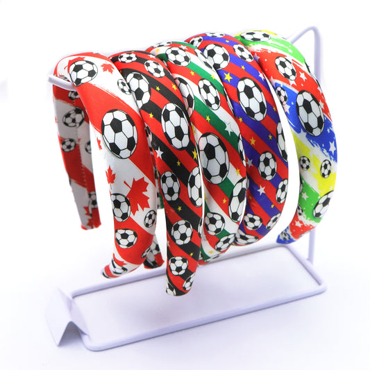 world cup football series satin high cranial hairband