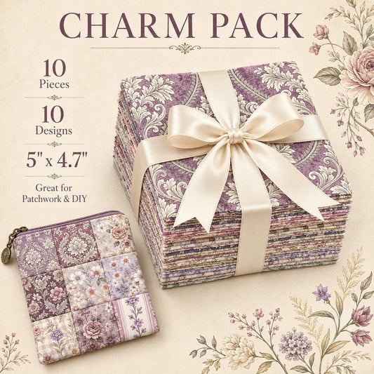 10Pc/Set Flower Purple Series Stripe Plaid Fat Quarter Fabric, Pre-Cut Square Fabric Assort, Fabric Set, Craft Fabric, Handmade DIY Patchwork Fabric,Home Quilting Sewing Fabric, Packaging Fabric, Scrapbooking Craft Hobbyist