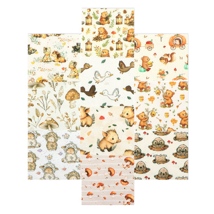 10pcs Charm Pack Set Bear Horse Vintage Style Pattern Handmade DIY with Rich Color and Texture Elements 100% Polyester Patchwork in 10 Design Styles Suitable for Patchwork DIY Craft Projects DIY Wallet Making Gift Giving Bag Making Mother's Day Gift