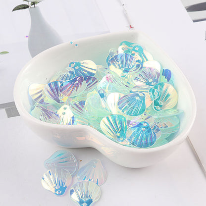 20g/pack Golden Light Transparent Fish Scale Shell Sequins,Vibrant Laser Double Hole Eye Makeup Flakes,Charms for Jewelry Making, Earring, Stage, Party, Makeup, Home Decors, DIY, Dress, Scrapbook, Shoes, Photoframe Accessories and Handmade Supplies