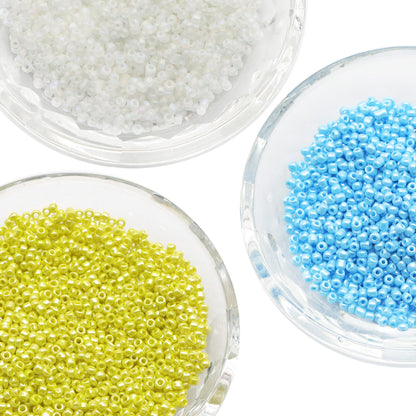 20g/0.7oz 2mm Miyuki Seed Beads Frosted Solid Color Loose Spacer Beads with Hole for Jewelry Making DIY Bracelet Necklace Chain Earrings Charm Bangle Decors Craft Accessories