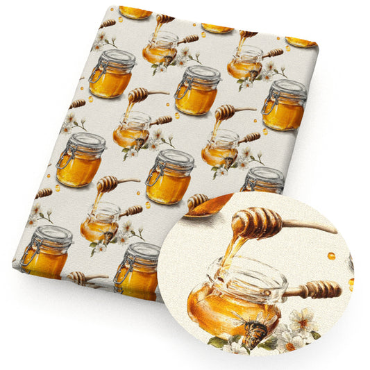 honey flowerfloral honey pot fabric