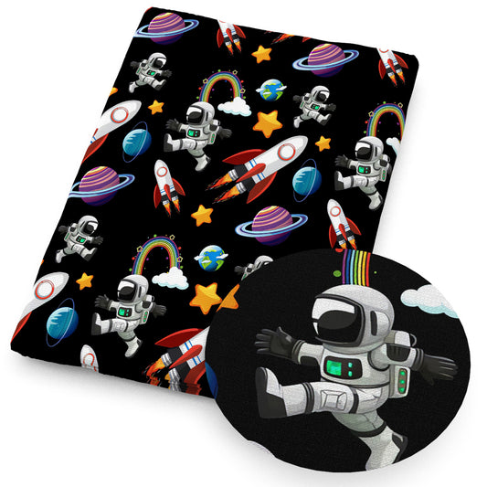 astronaut planetsolar systemgalaxy earth rainbow star starfish fabric