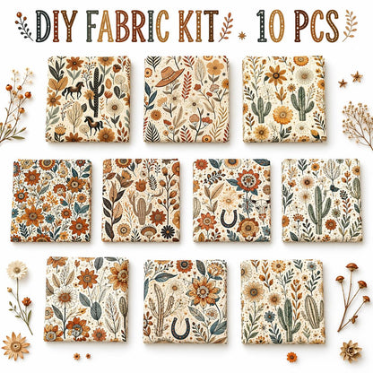10pcs Charm Pack Set Pink Flower Pattern Vintage Style Pattern Handmade DIY with Rich Color and Texture Elements 100% Polyester Patchwork in 10 Design Styles Suitable for Patchwork DIY Craft Projects DIY Wallet Making Gift Giving Bag Making Mother's Day G