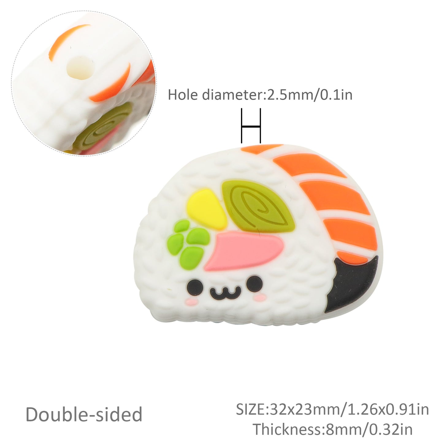1Pc Sushi Model Resin Charms, DIY Craft Supplies for Jewelry Making, Home Decor, Assorted Sushi Bead Embellishments for Crafting, Art Projects