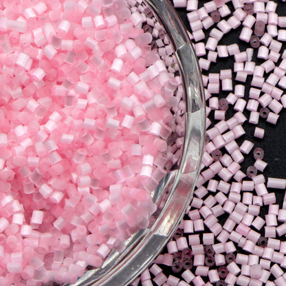 10g/pack H/0 Cylinder Miyuki Seed Beads Plain Solid Color Loose Spacer Acrylic Beads with Hole for Jewelry Making DIY Bracelet Necklace Chain Earrings Charm Bangle Decors Craft Accessorie