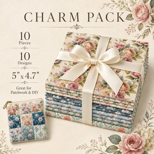 10Pc/Set Flower Series Plaid Fat Quarter Fabric, Pre-Cut Square Fabric Assort, Fabric Set, Craft Fabric, Handmade DIY Patchwork Fabric,Home Quilting Sewing Fabric, Packaging Fabric, Scrapbooking Craft Hobbyist