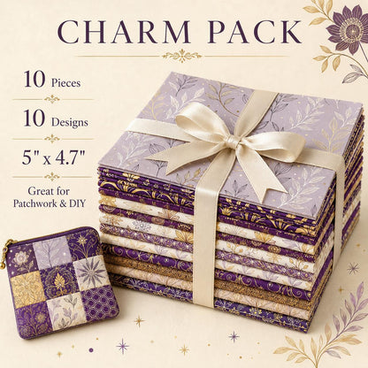 10Pc/Set Flower Purple Series Stripe Feather Fat Quarter Fabric, Pre-Cut Square Fabric Assort, Fabric Set, Craft Fabric, Handmade DIY Patchwork Fabric,Home Quilting Sewing Fabric, Packaging Fabric, Scrapbooking Craft Hobbyist