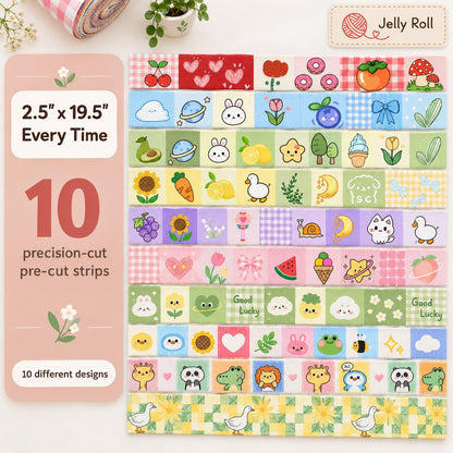 10Pc/Set, Making 10 Images 1pc Each, Each Size: 6.3*50cm Duck Animal Series Sliced Fabric Set Style Combination, Polyester Jelly Roll Fabric Strips, Pre-Cut Quilting Squares, For Quilting DIY, Handicrafts And Sewing, Blankets, Rugs, Interior Decoration, H