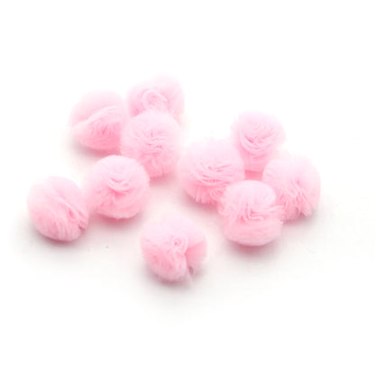 10pcs 25mm Vibrant Polyester Mesh Balls - Decorative Accessories for Clothing, Hair Accessories Making Materials - Colorful DIY Craft Supplies for Jewelry Designers