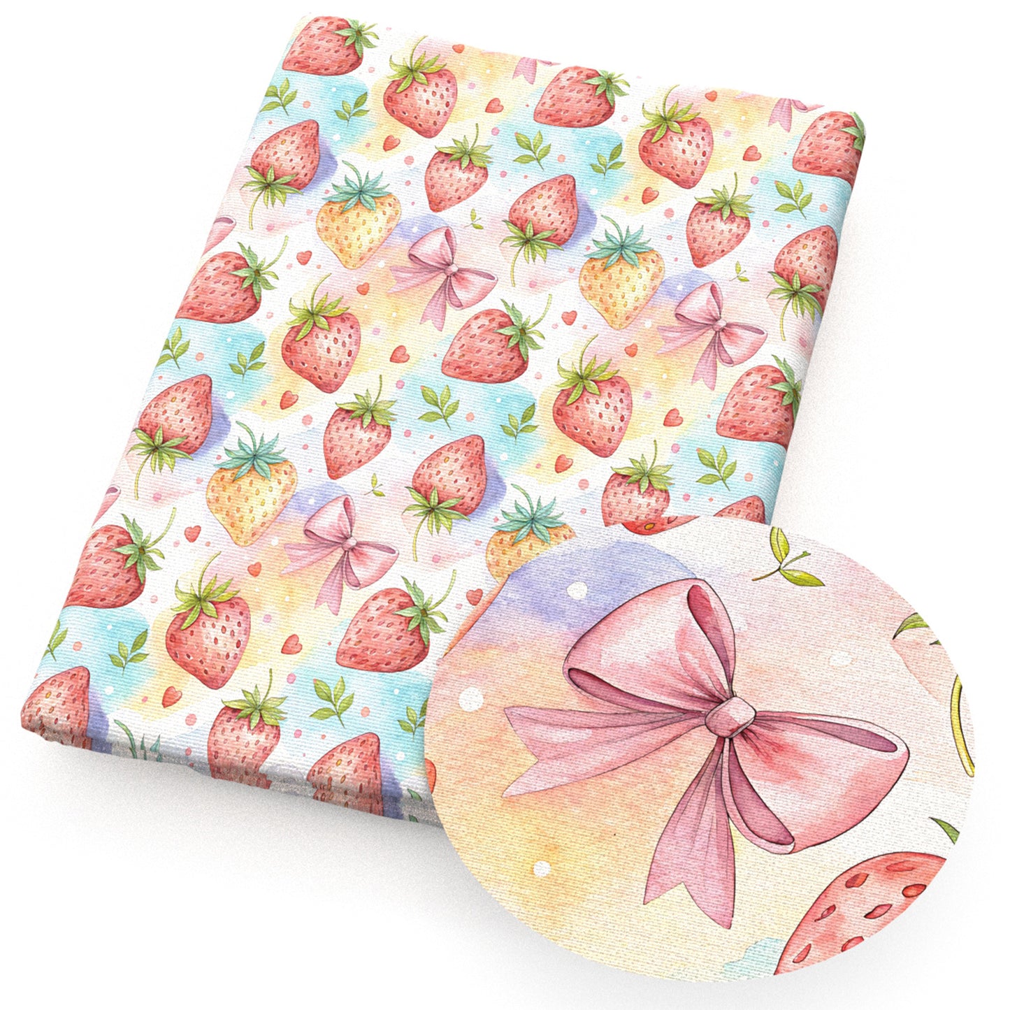 heart love strawberry fruit fabric