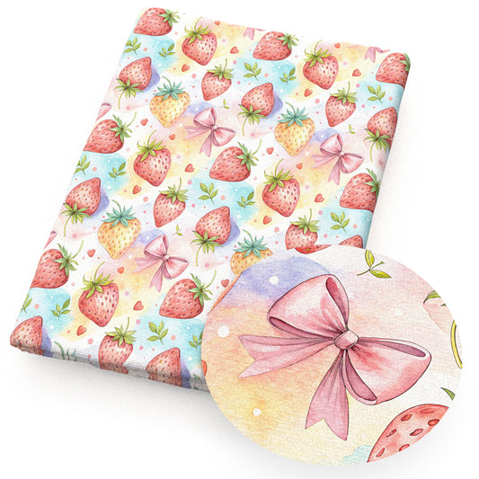 heart love strawberry fruit fabric
