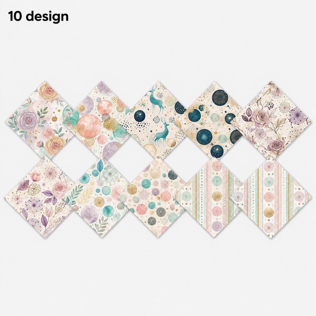 10Pc/Set Flower Dot Series Stripe Fat Quarter Fabric, Pre-Cut Square Fabric Assort, Fabric Set, Craft Fabric, Handmade DIY Patchwork Fabric,Home Quilting Sewing Fabric, Packaging Fabric, Scrapbooking Craft Hobbyist