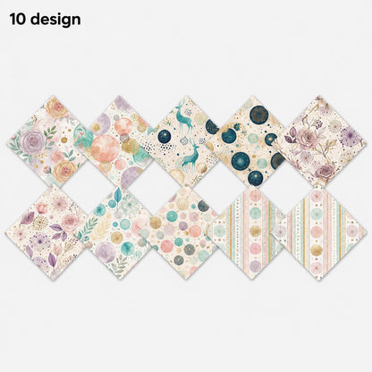 10Pc/Set Flower Dot Series Stripe Fat Quarter Fabric, Pre-Cut Square Fabric Assort, Fabric Set, Craft Fabric, Handmade DIY Patchwork Fabric,Home Quilting Sewing Fabric, Packaging Fabric, Scrapbooking Craft Hobbyist