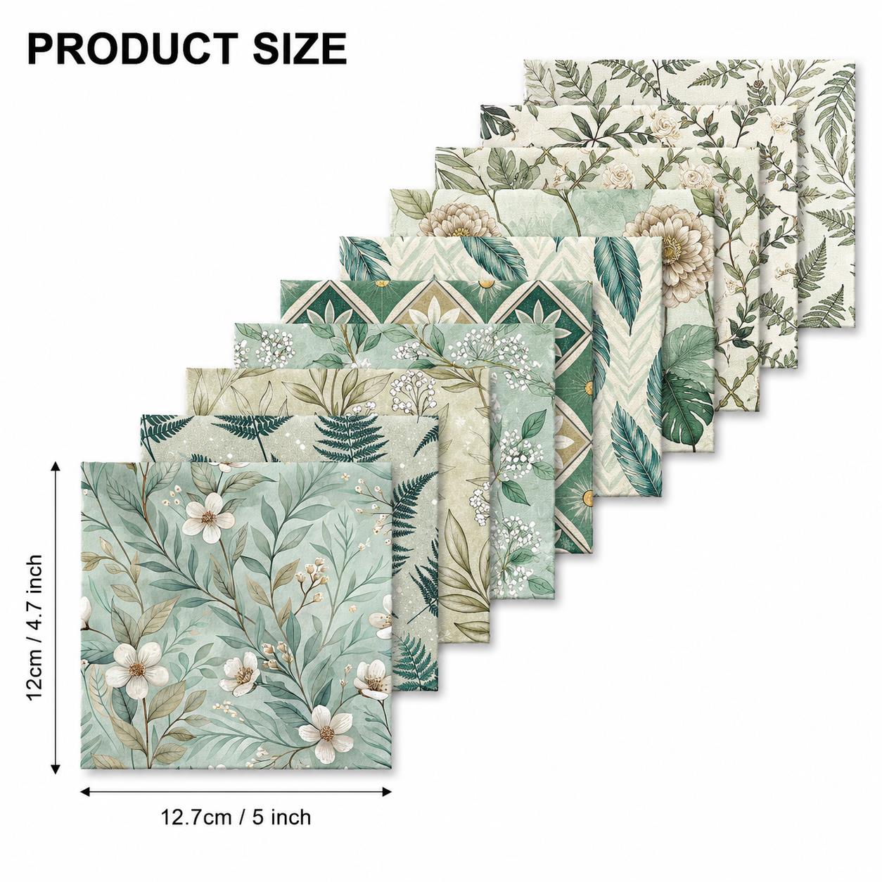 10pcs Charm Pack Set Floral Vintage Style Pattern Handmade DIY with Rich Color and Texture Elements 100% Polyester Patchwork in 10 Design Styles Suitable for Patchwork DIY Craft Projects DIY Wallet Making Gift Giving Bag Making Mother'S Day Gift