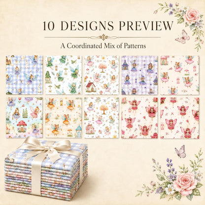 10pcs Charm Pack Set Rabbit Bird Vintage Style Pattern Handmade DIY with Rich Color and Texture Elements 100% Polyester Patchwork in 10 Design Styles Suitable for Patchwork DIY Craft Projects DIY Wallet Making Gift Giving Bag Making Mother's Day Gift