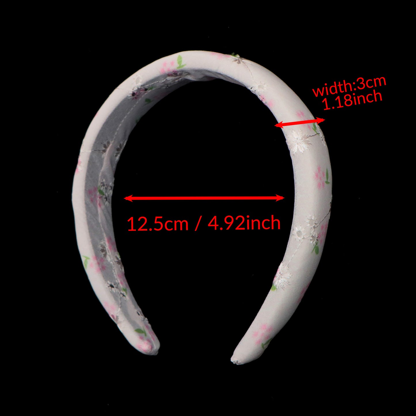 embroidery flower chiffon high cranial hairband