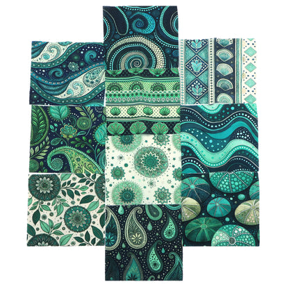 10pcs Charm Pack Set Geometric Cashew Pattern Vintage Style Pattern Handmade DIY with Rich Color and Texture Elements 100% Polyester Patchwork in 10 Design Styles Suitable for Patchwork DIY Craft Projects DIY Wallet Making Gift Giving Bag Making Mother's